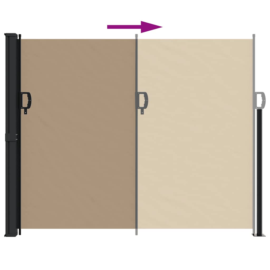 Retractable side awning, taupe, 160x500cm