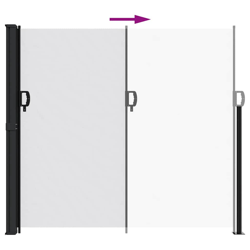 Retractable side awning, white, 180x500cm