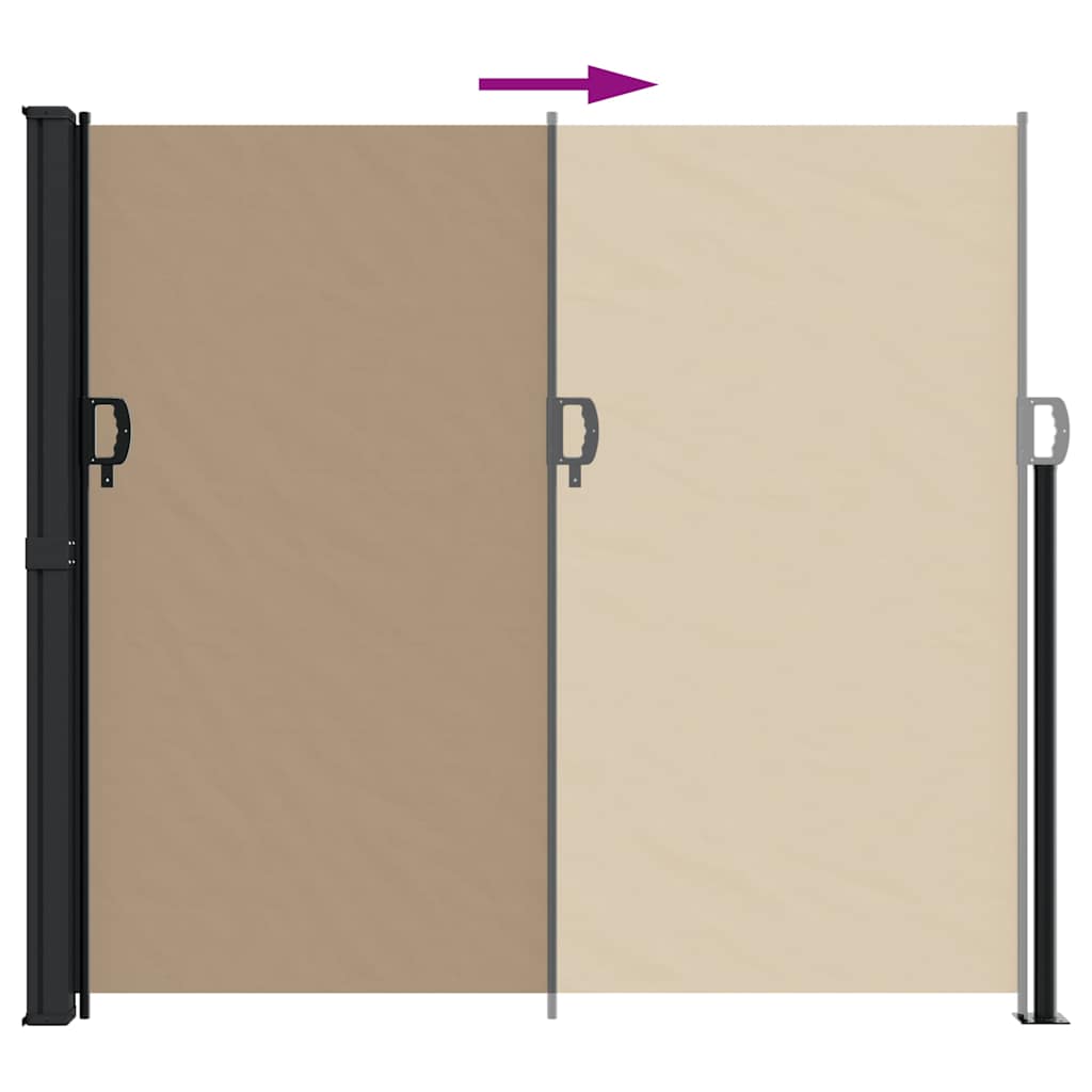 Retractable side awning, taupe, 180x500cm