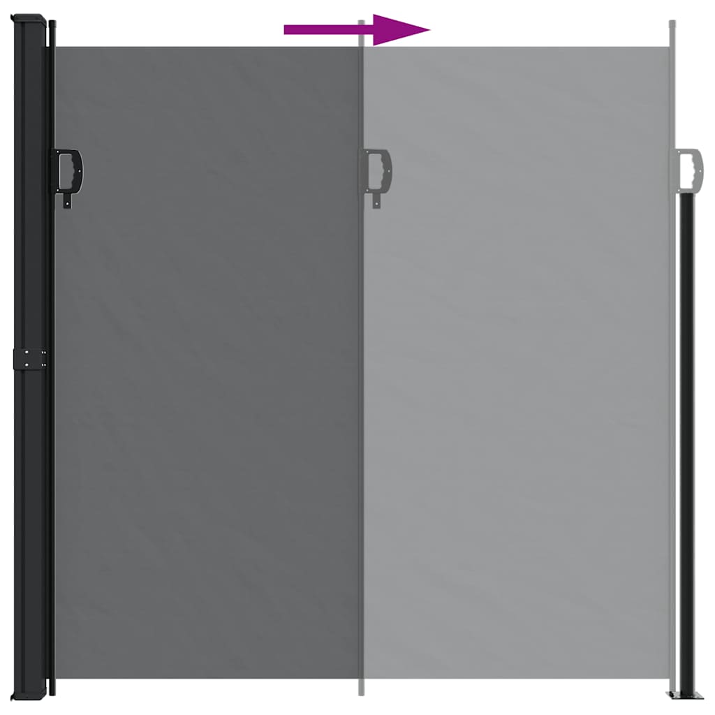 Retractable side awning, black, 200x500cm