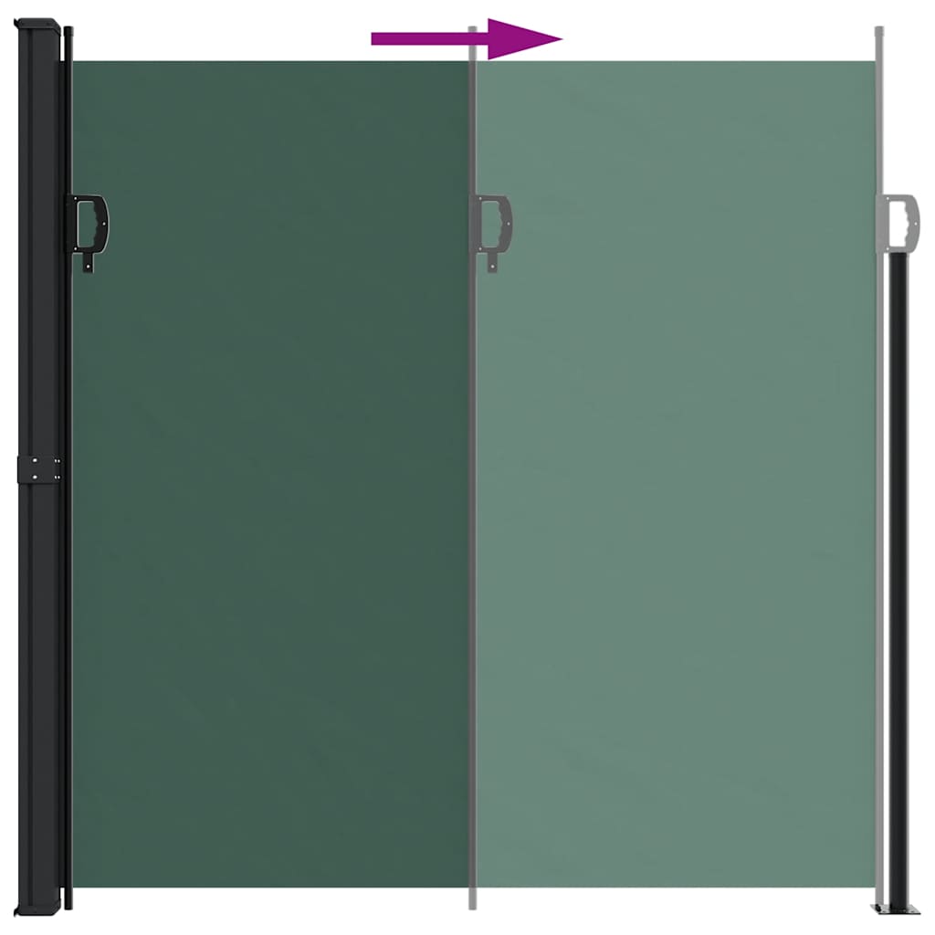 Retractable side awning, dark green, 200x500cm