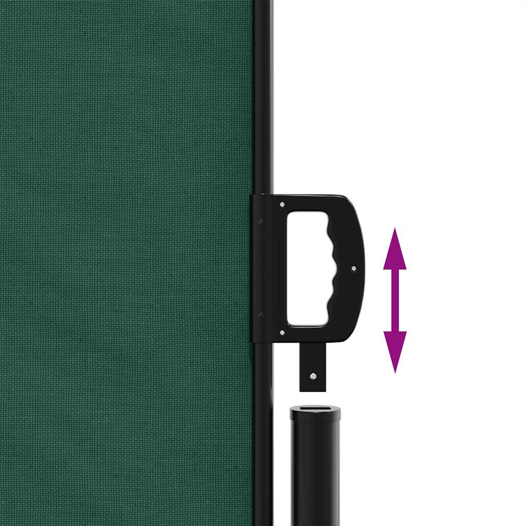 Retractable side awning, dark green, 200x500cm