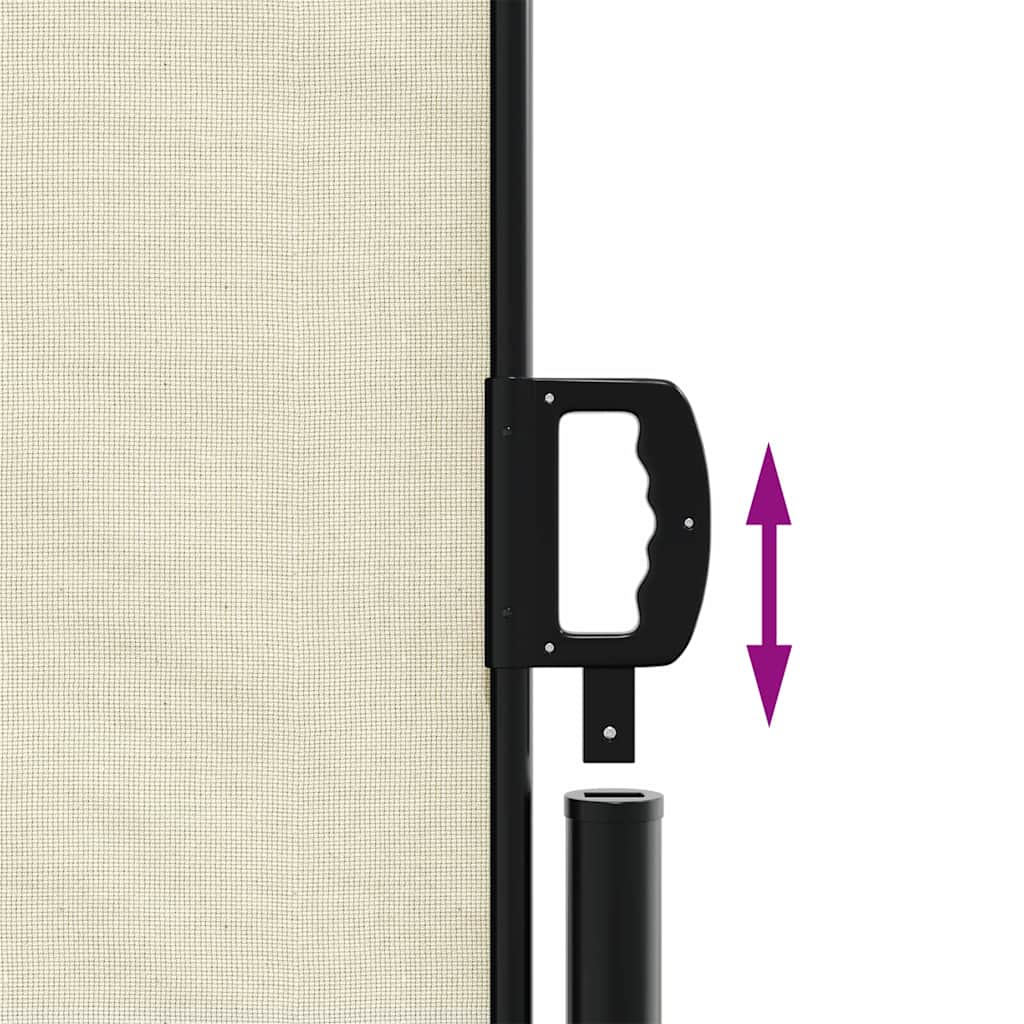 Retractable side awning, cream, 220x500cm
