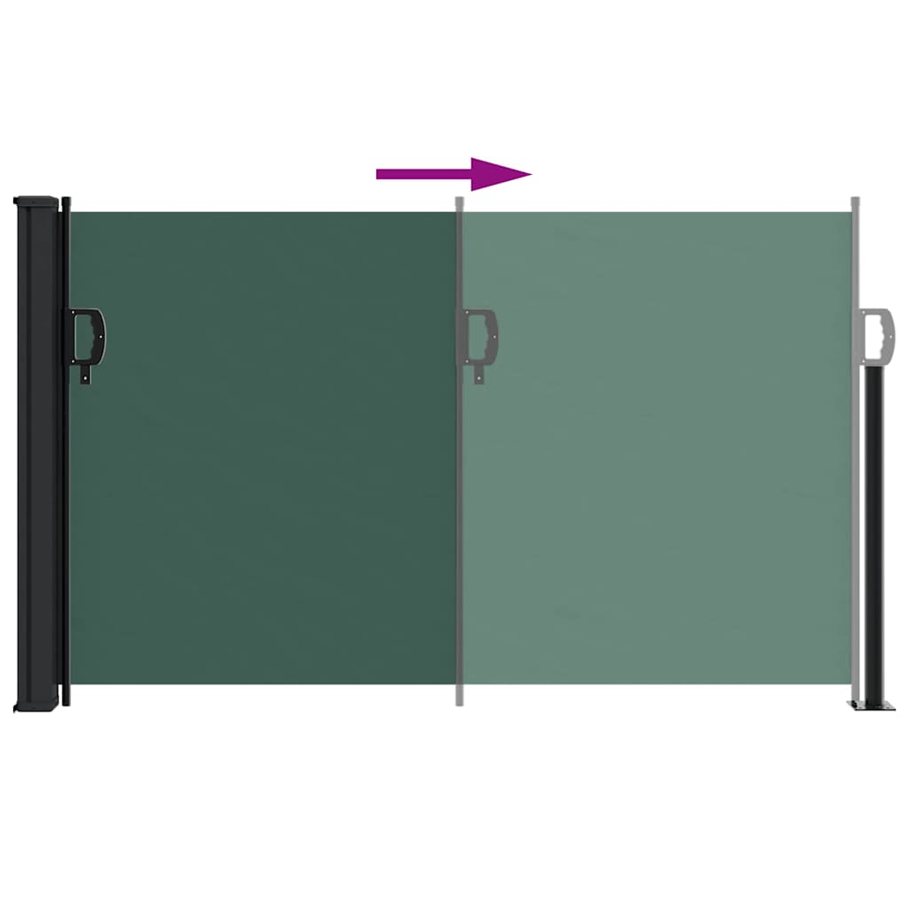 Retractable side awning, dark green, 120x600cm