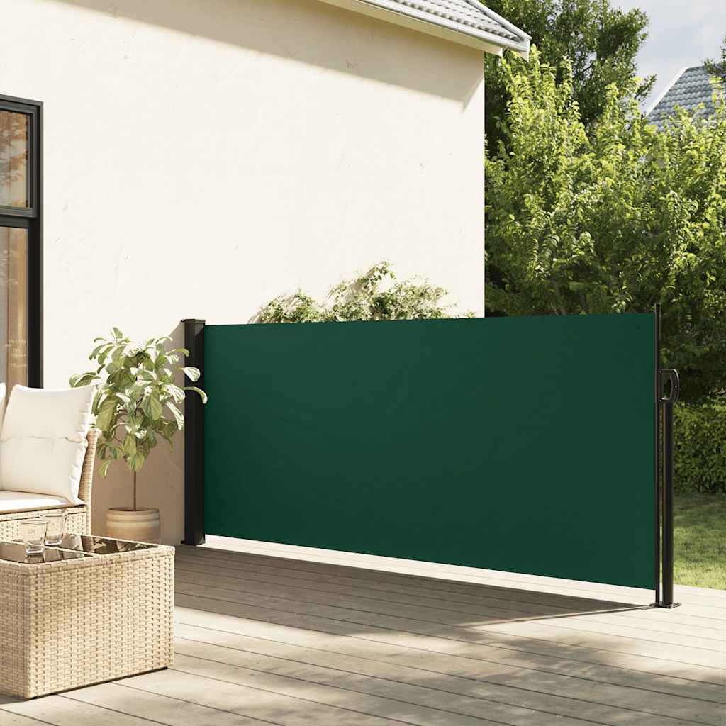Retractable side awning, dark green, 120x600cm