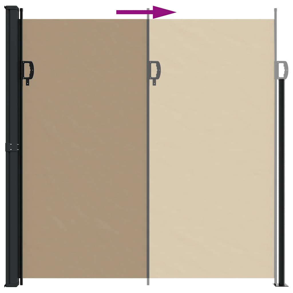 Retractable side awning, taupe color, 200x600cm