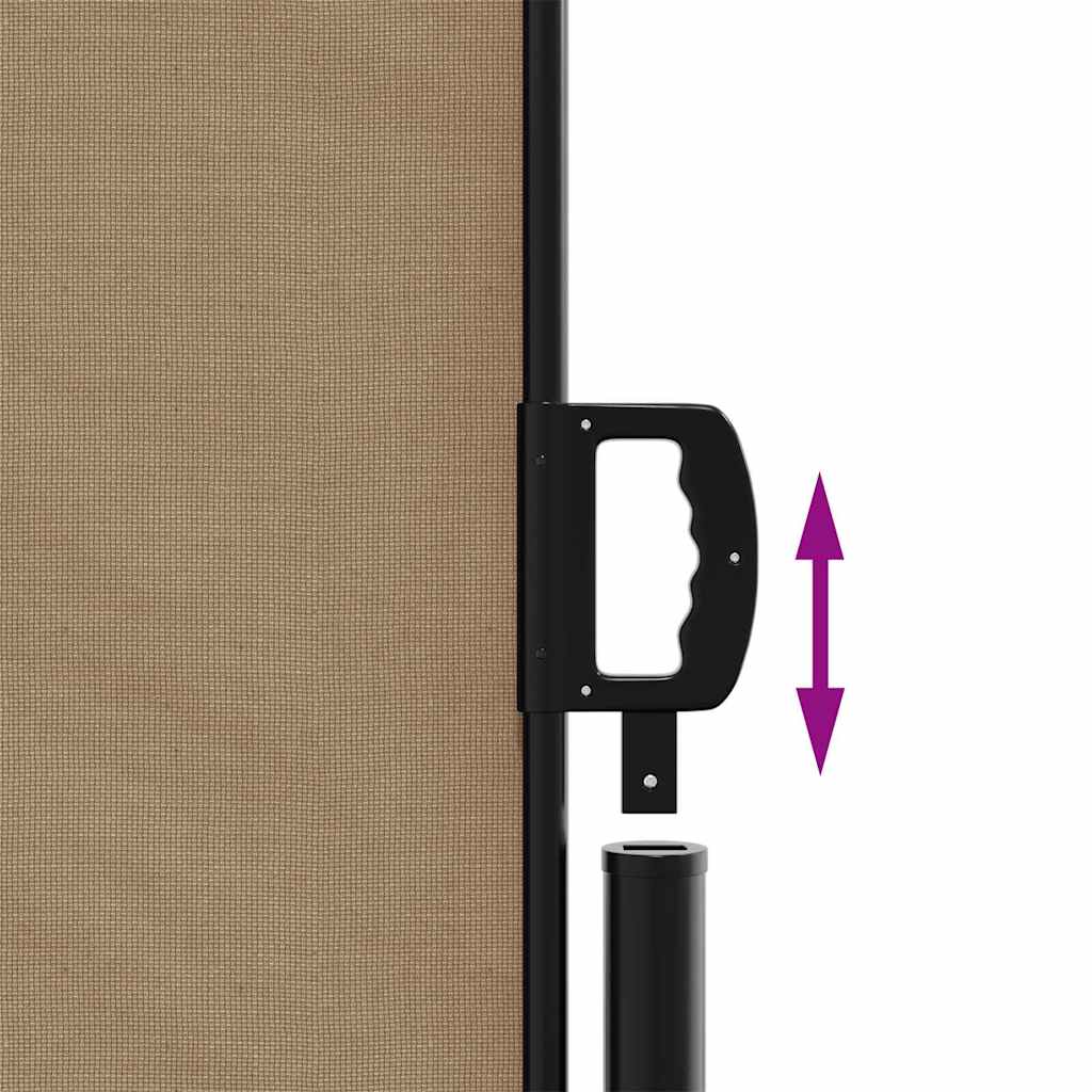 Retractable side awning, taupe color, 200x600cm