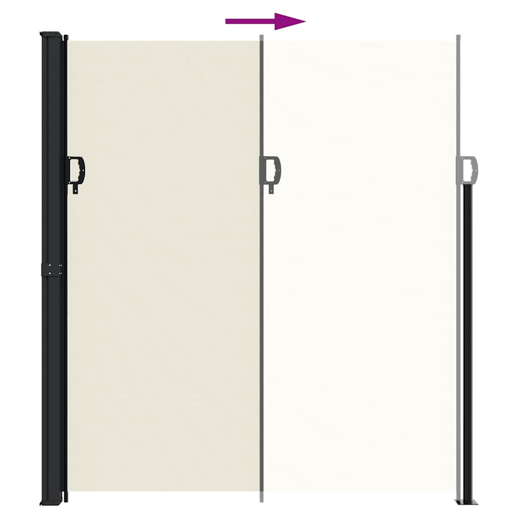 Retractable side awning, cream, 220x600cm
