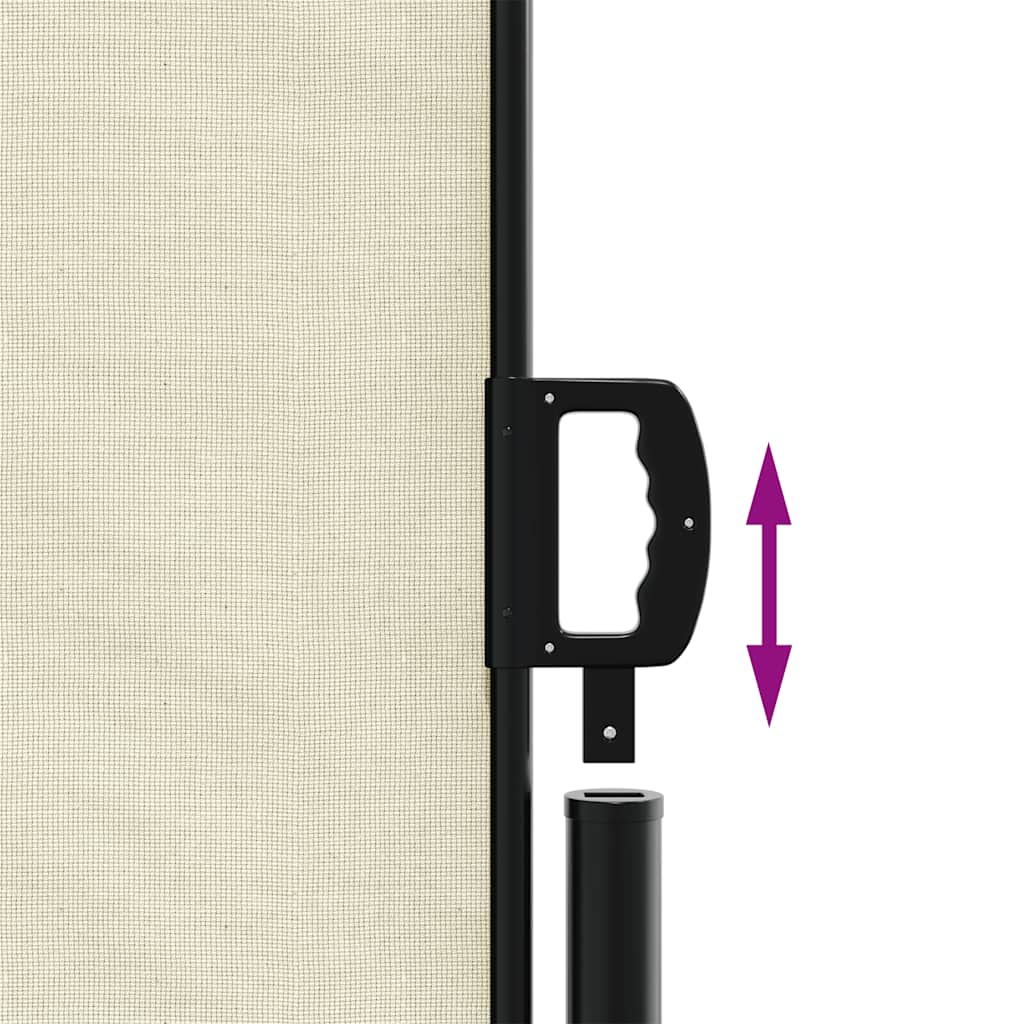 Retractable side awning, cream, 220x600cm