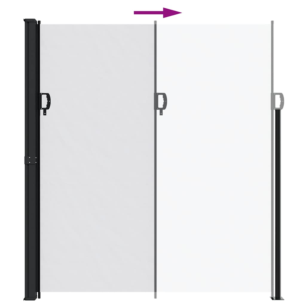 Retractable side awning, white, 220x600cm