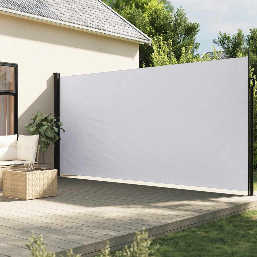 Retractable side awning, white, 220x600cm