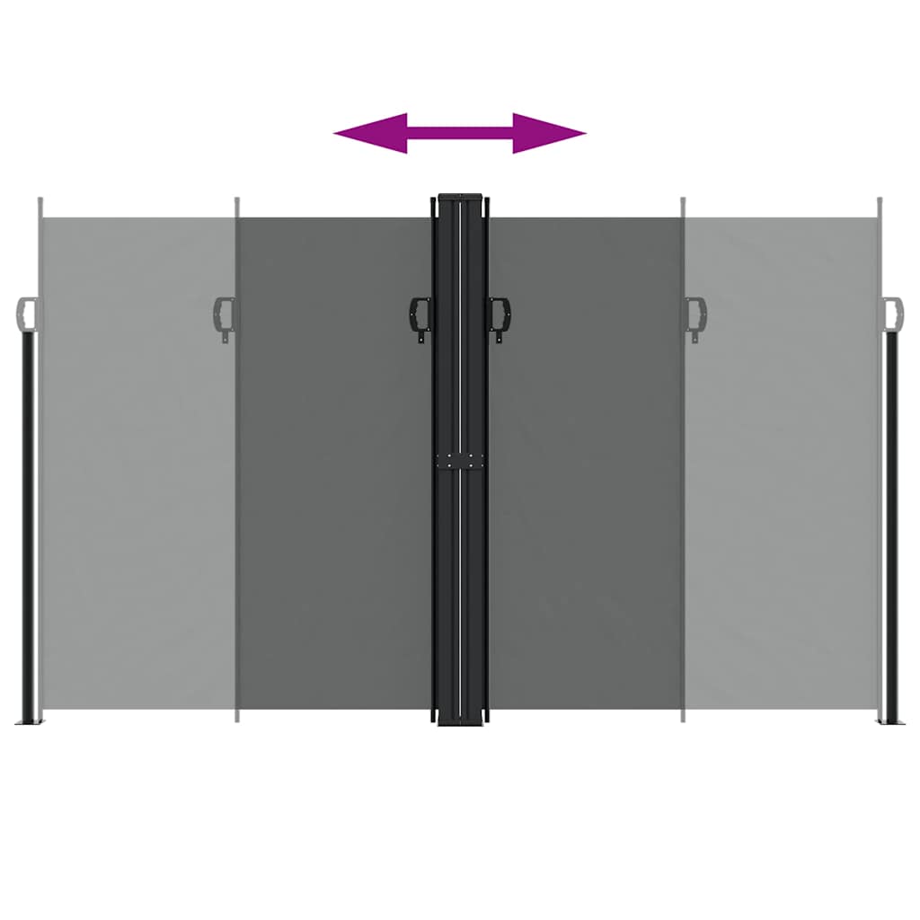 Retractable side awning, anthracite, 200x600cm