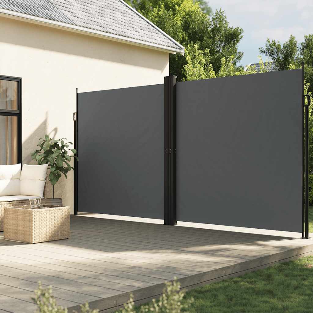 Retractable side awning, anthracite, 200x600cm
