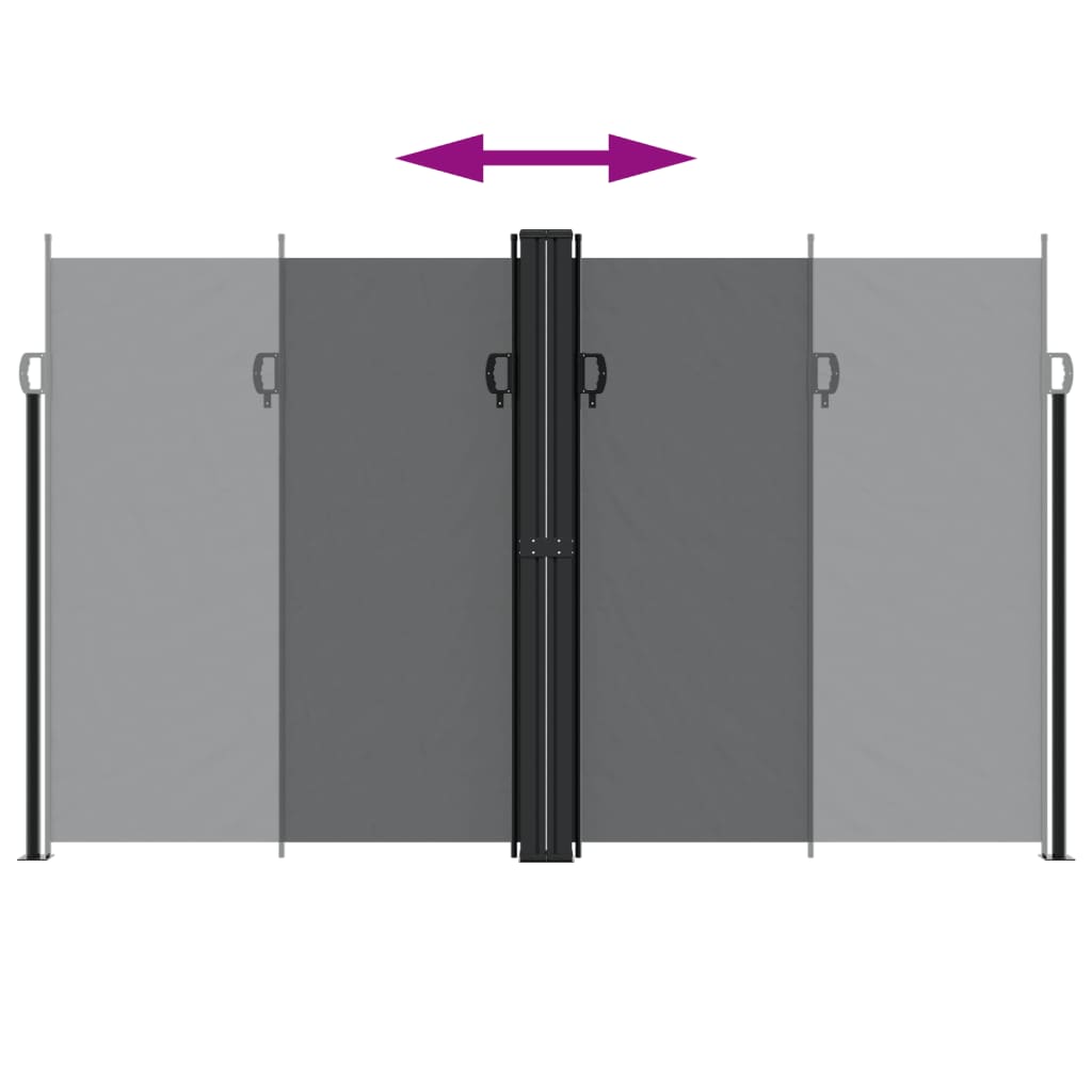 Retractable side awning, black, 200x1000cm