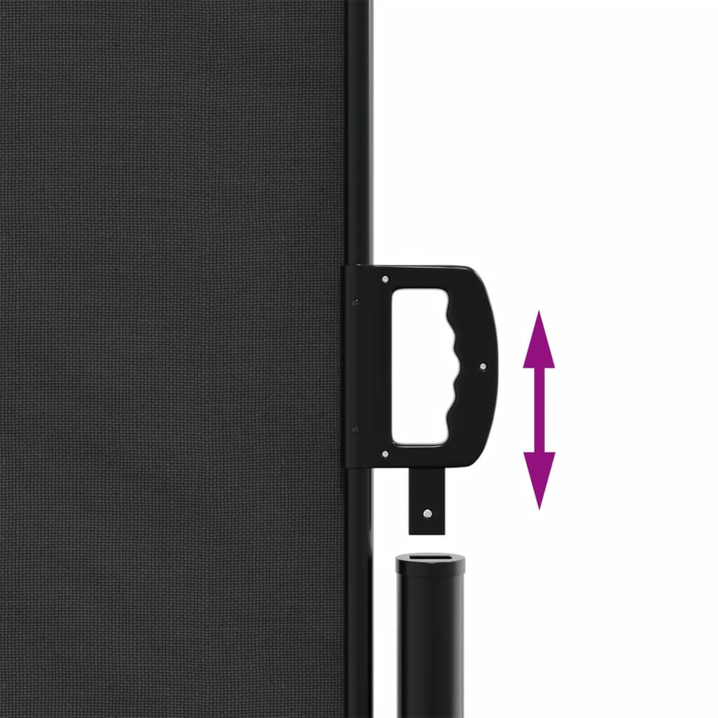 Retractable side awning, black, 200x1000cm