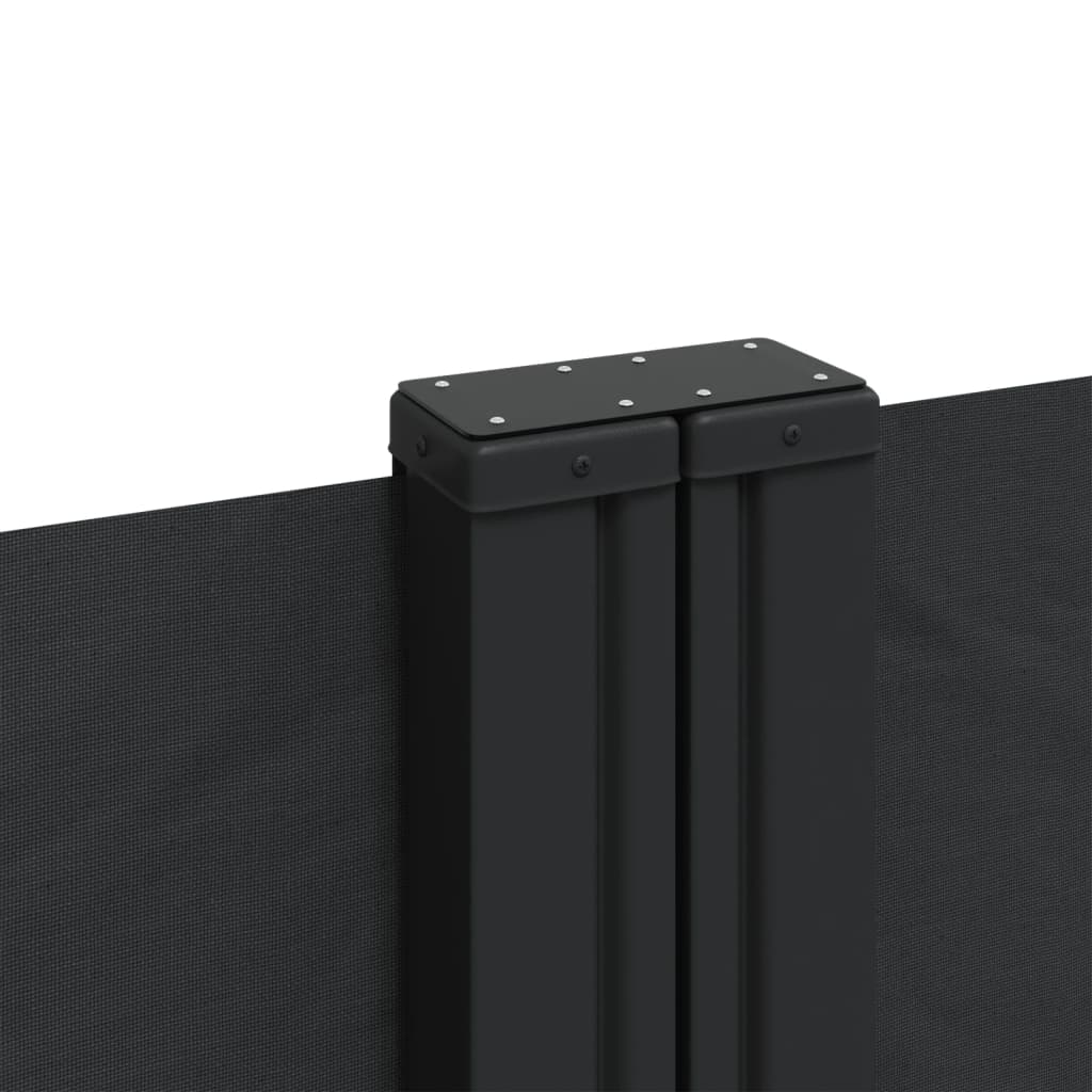Retractable side awning, black, 200x1000cm