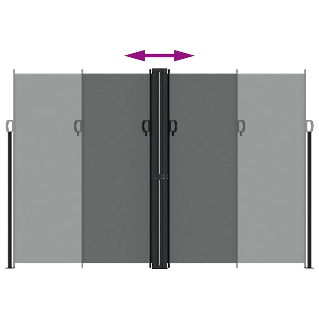 Retractable side awning, anthracite, 220x1200cm