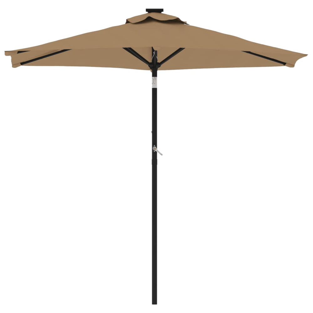 Steel pole sun umbrella, taupe, 225x225x212cm