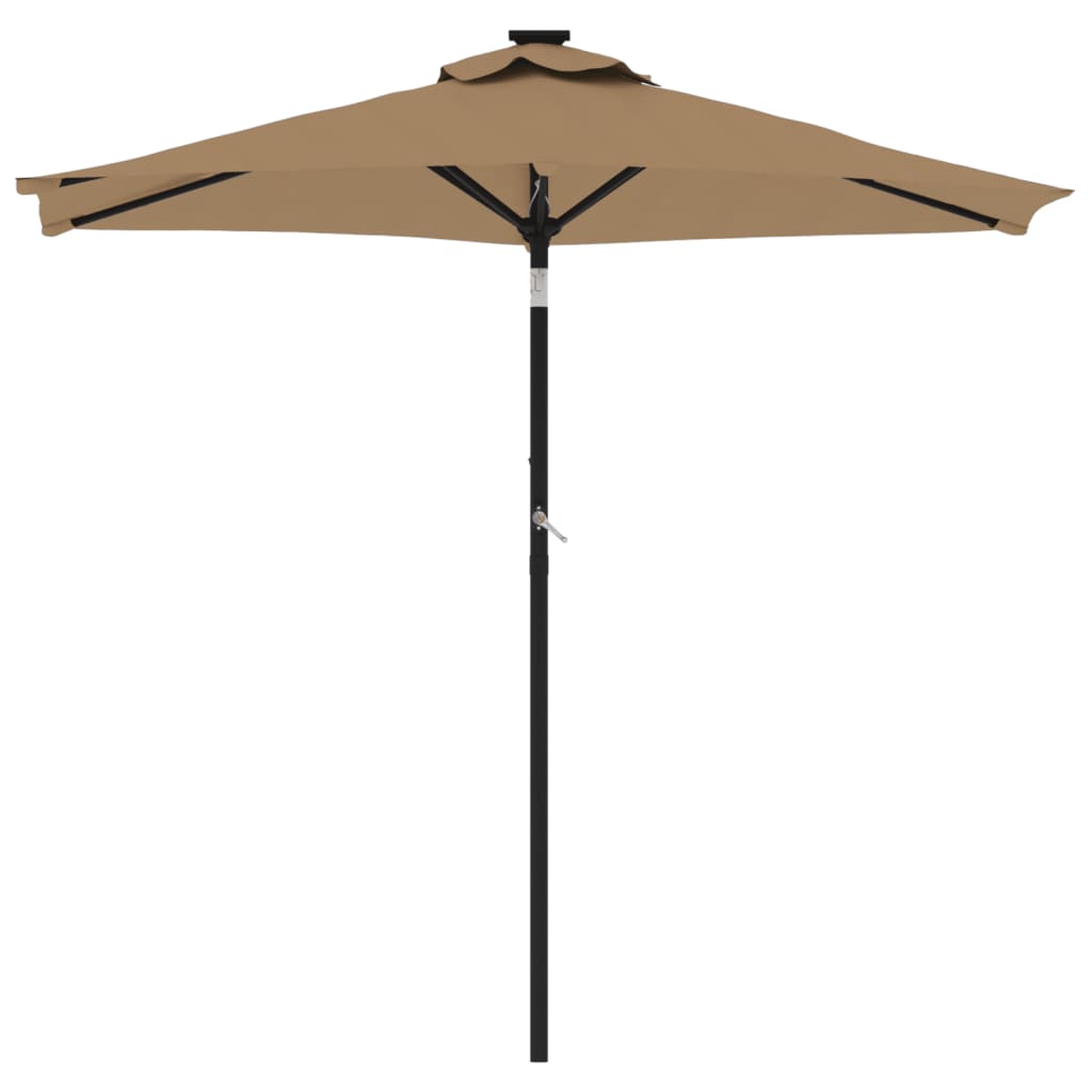 Steel pole sun umbrella, taupe, 225x225x212cm