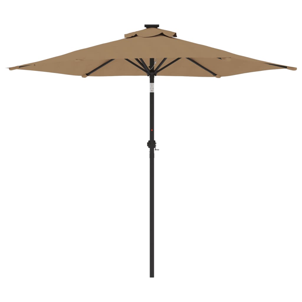 Steel pole sun umbrella, taupe, 225x225x212cm