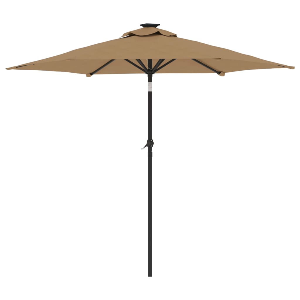 Steel pole sun umbrella, taupe, 225x225x212cm