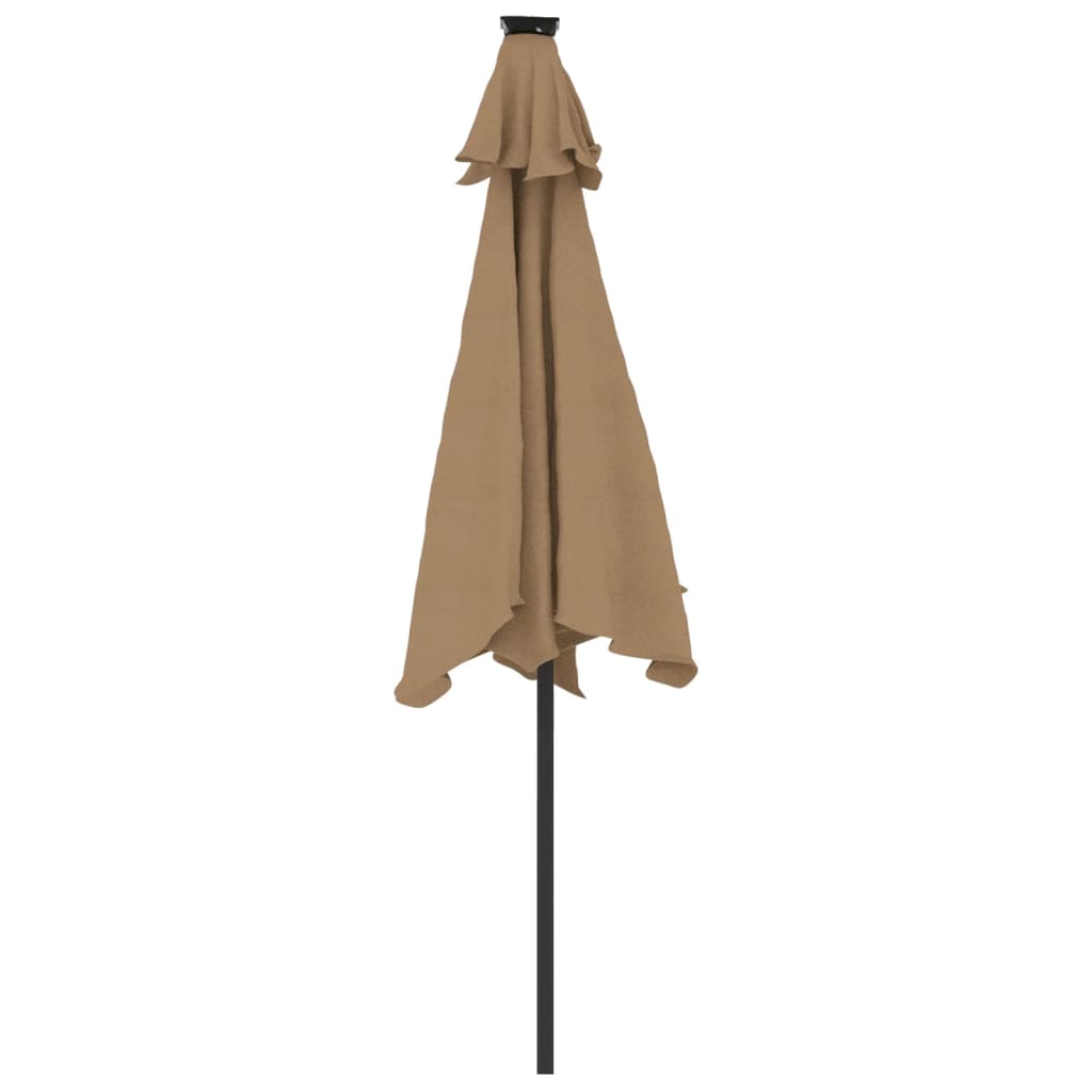 Steel pole sun umbrella, taupe, 225x225x212cm