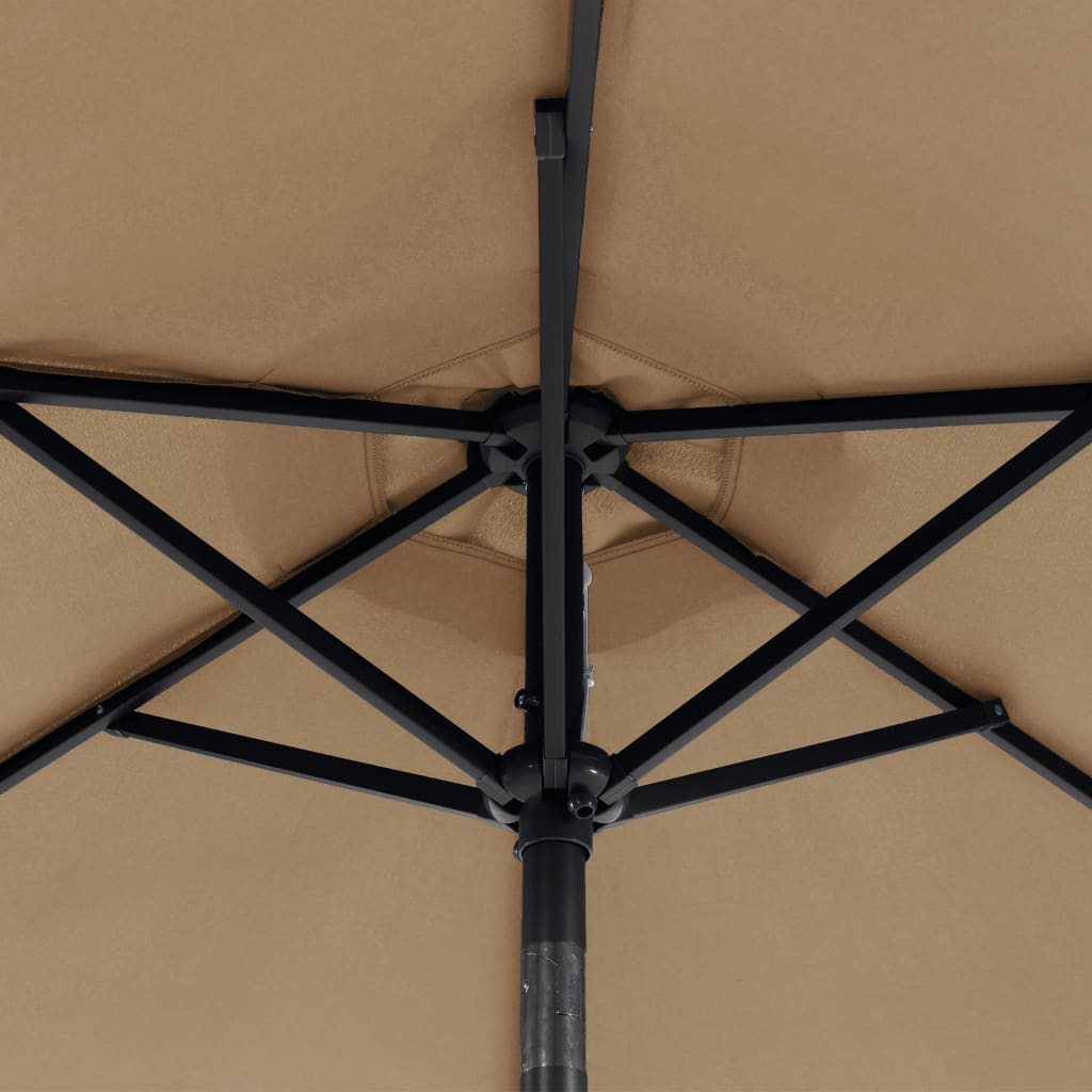 Steel pole sun umbrella, taupe, 225x225x212cm