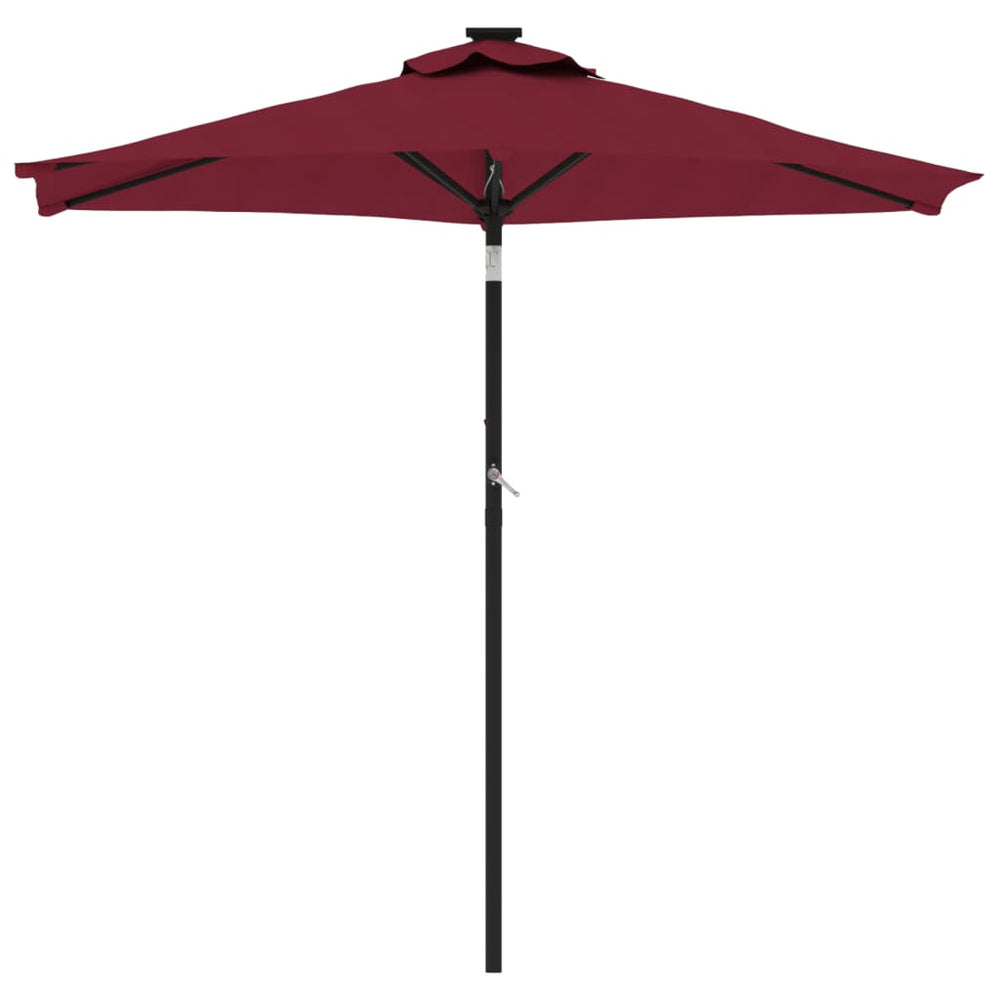 Sun umbrella with steel pole, red, 225x225x212cm
