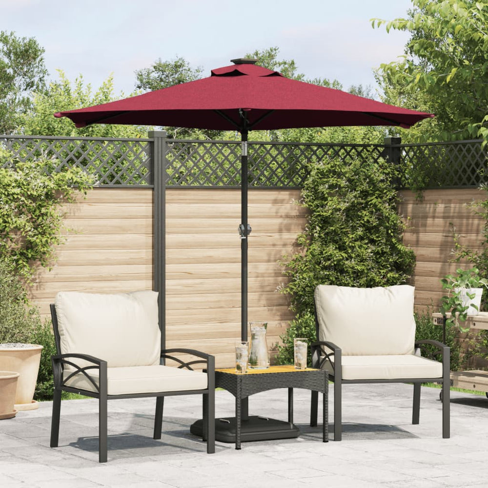Sun umbrella with steel pole, red, 225x225x212cm