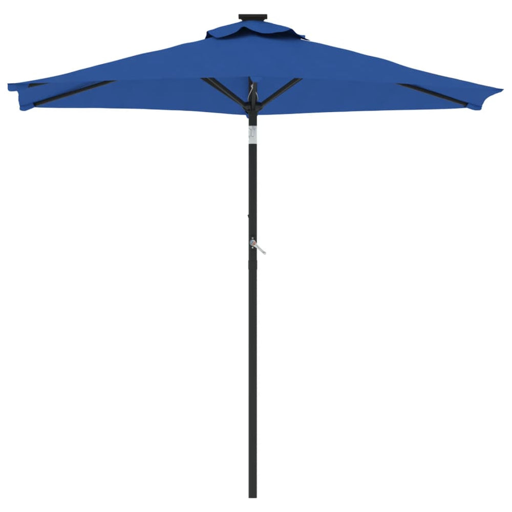 Sun parasol with steel pole, blue, 225x225x212cm