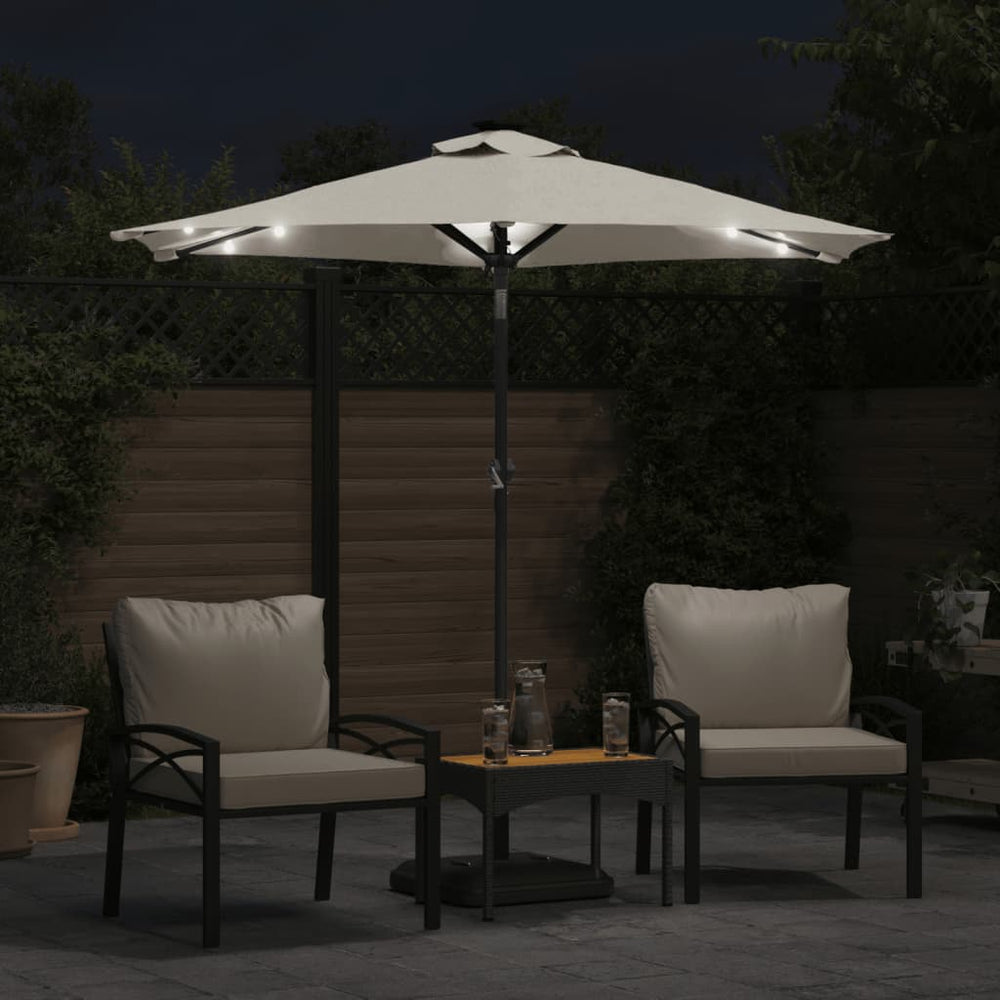 Sun umbrella with steel pole, white, 225x225x212cm