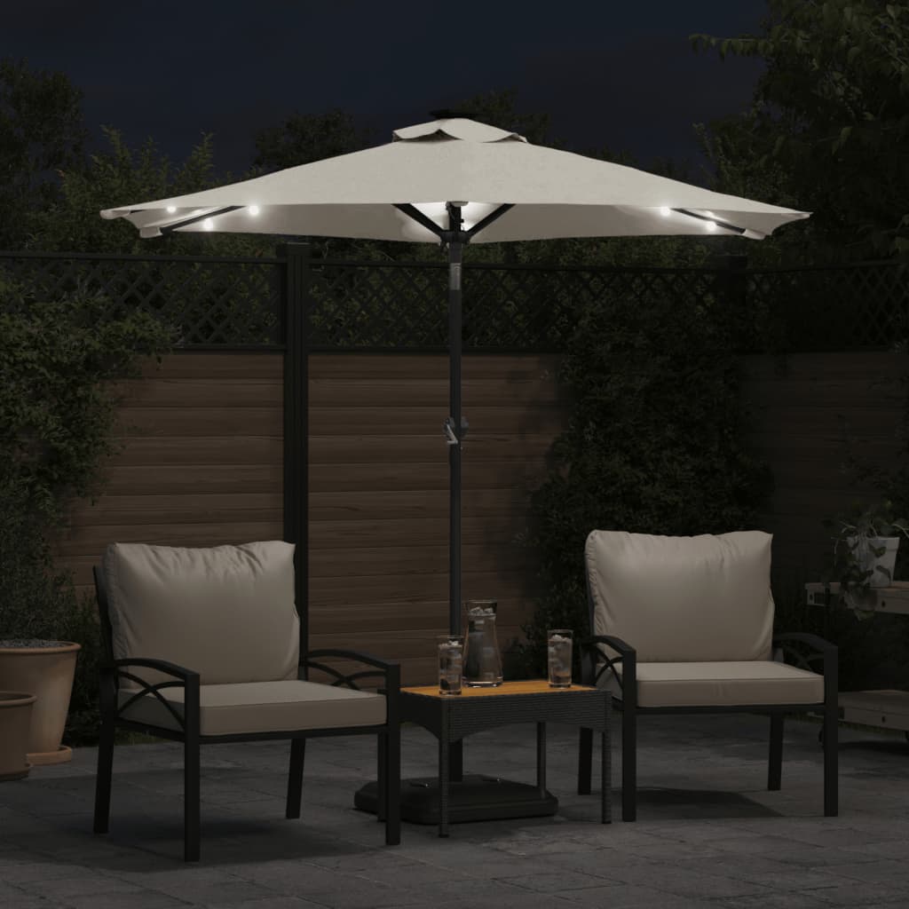 Sun umbrella with steel pole, white, 225x225x212cm