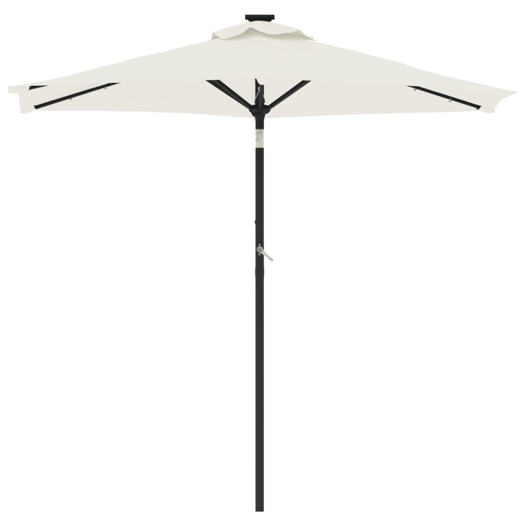 Sun umbrella with steel pole, white, 225x225x212cm