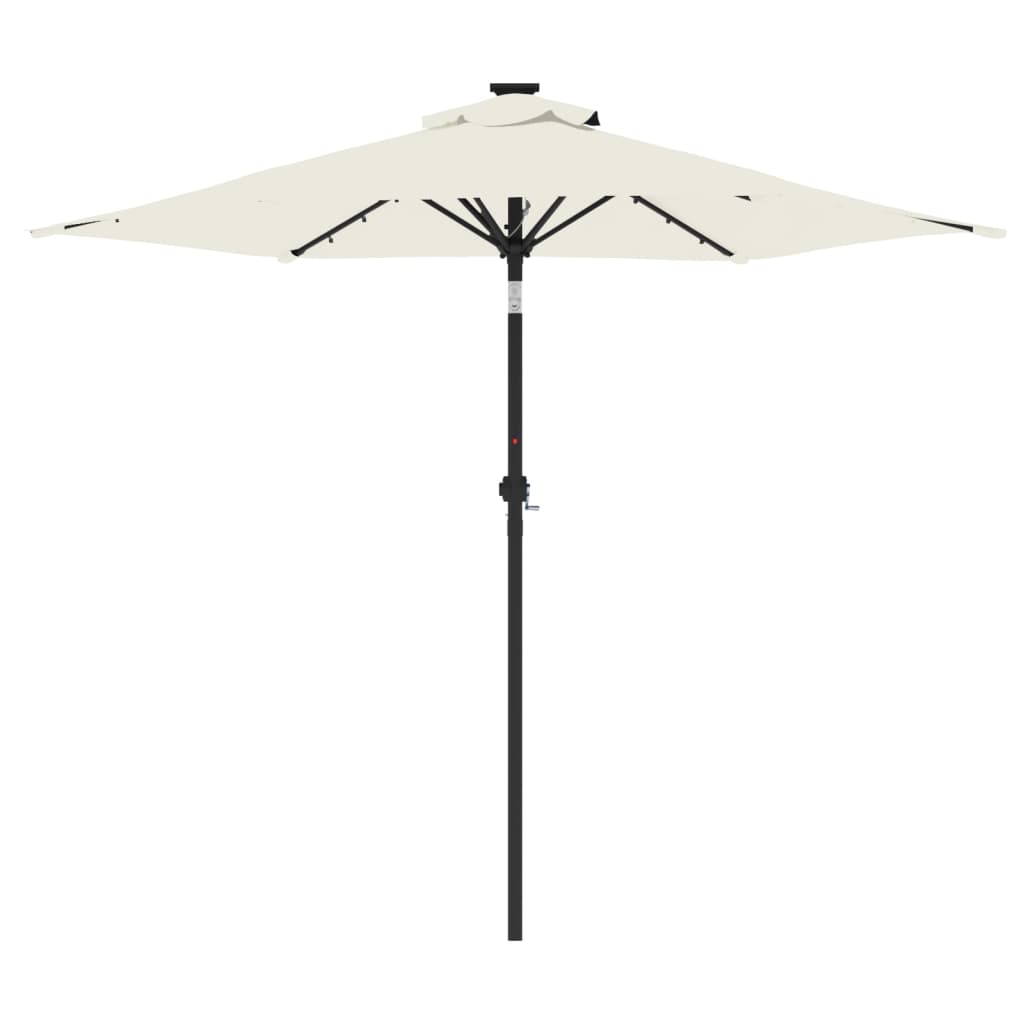 Sun umbrella with steel pole, white, 225x225x212cm