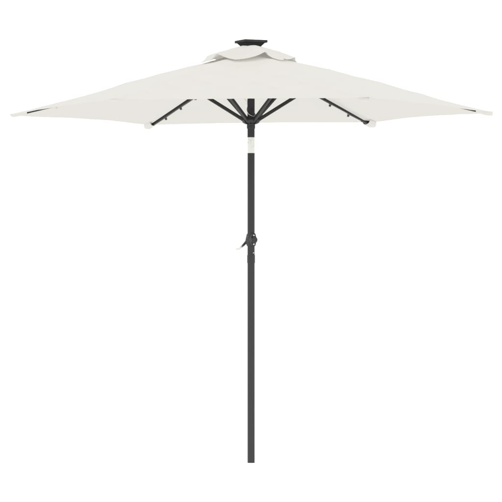 Sun umbrella with steel pole, white, 225x225x212cm