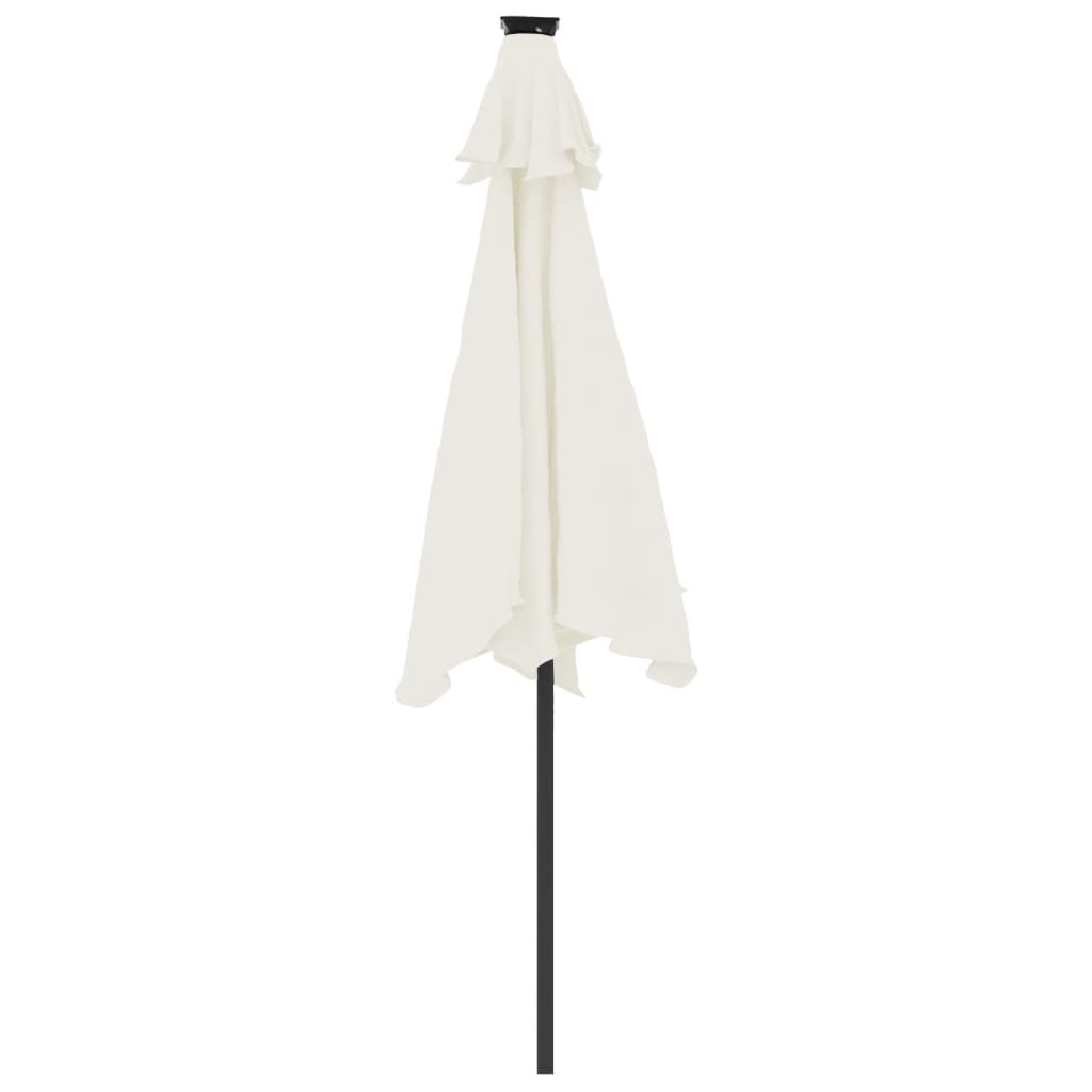 Sun umbrella with steel pole, white, 225x225x212cm