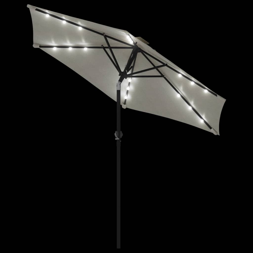 Sun umbrella with steel pole, white, 225x225x212cm