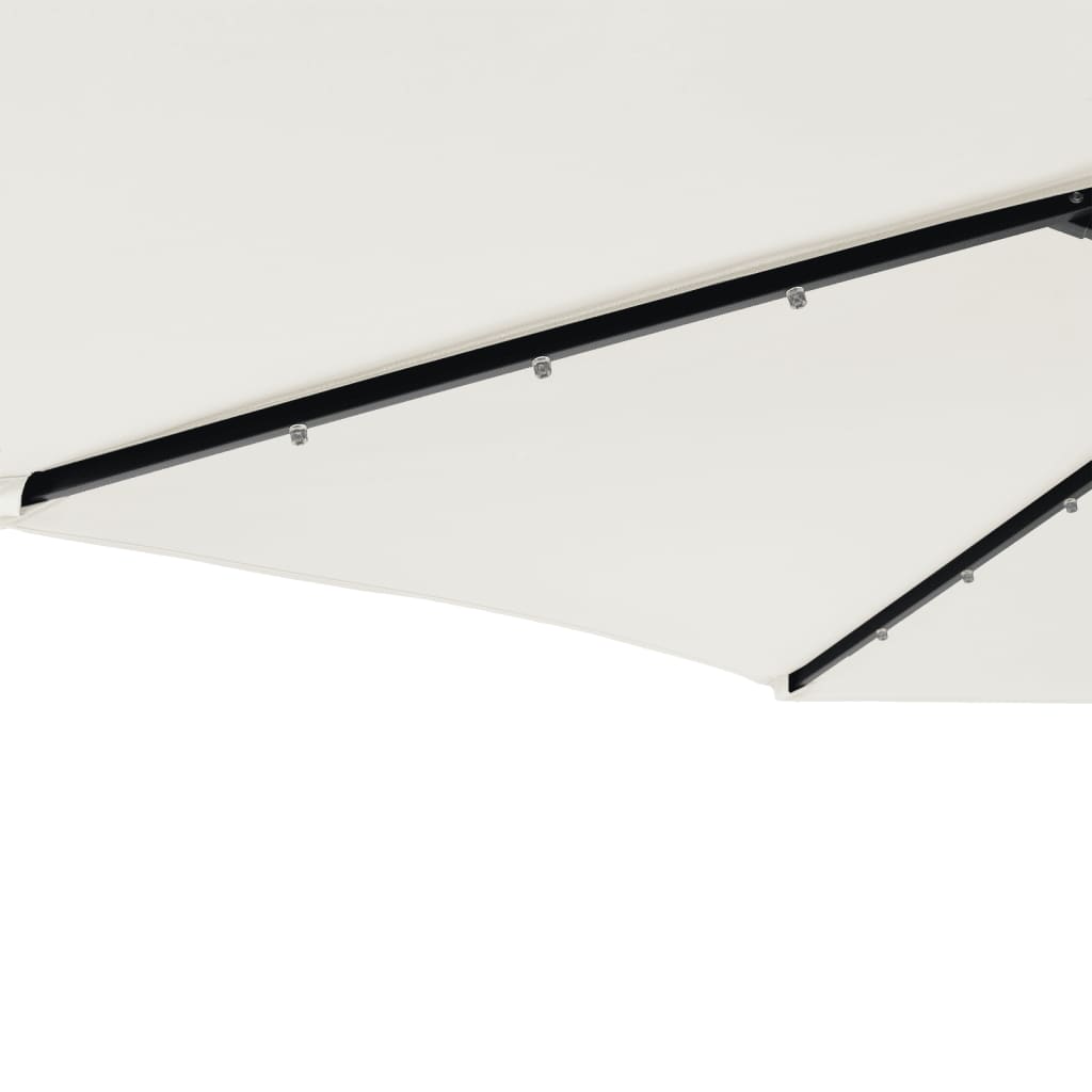 Sun umbrella with steel pole, white, 225x225x212cm