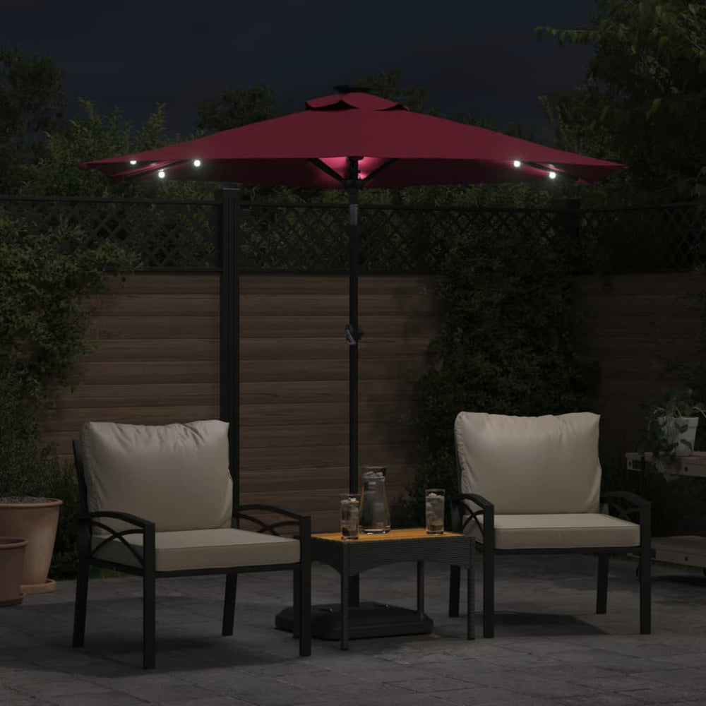 Sun umbrella with steel pole, red, 225x225x212cm