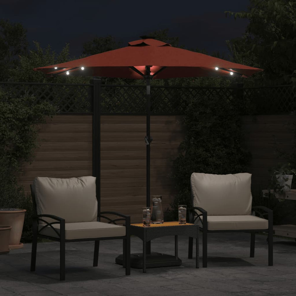 Sun parasol with steel pole, terracotta, 225x225x212cm