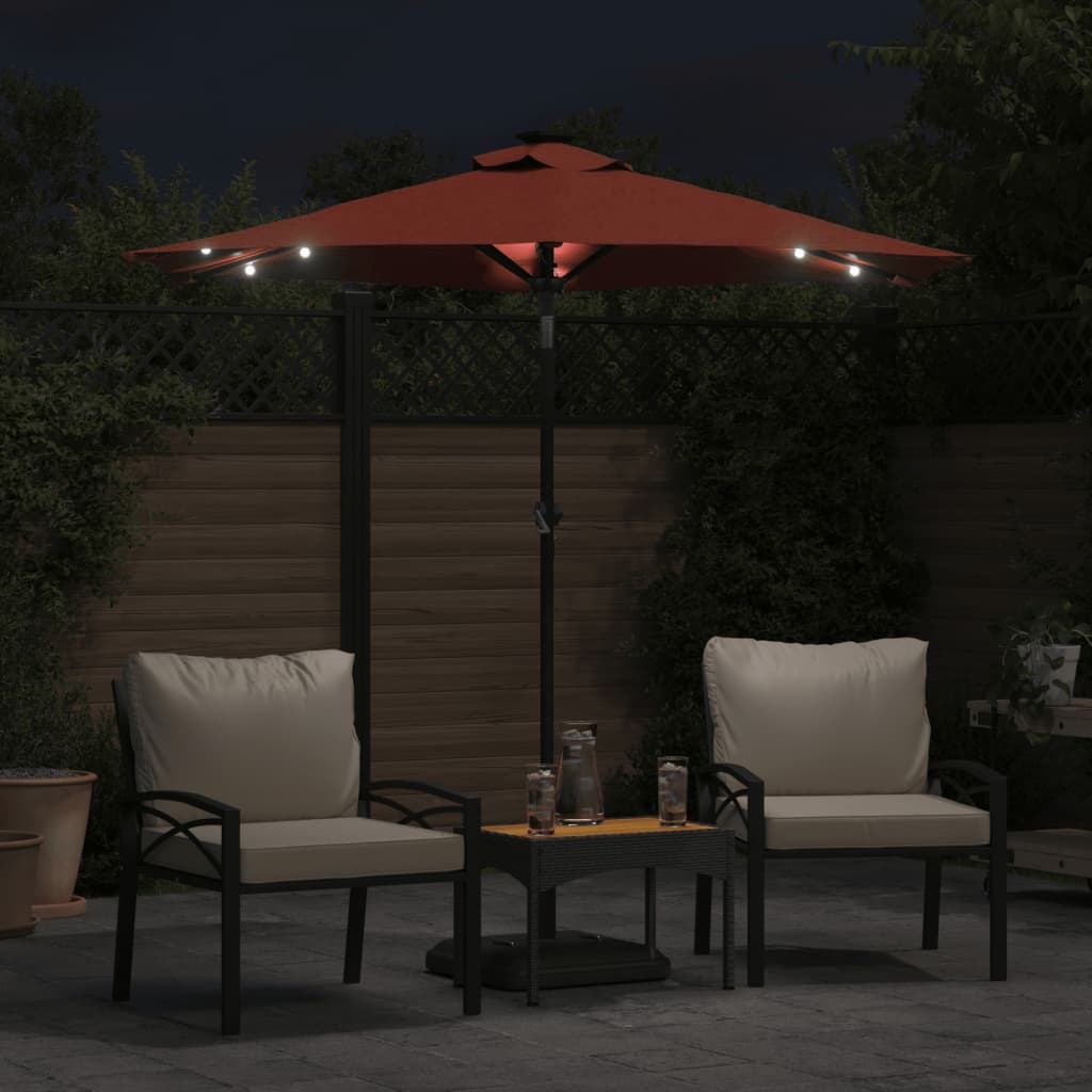 Sun parasol with steel pole, terracotta, 225x225x212cm