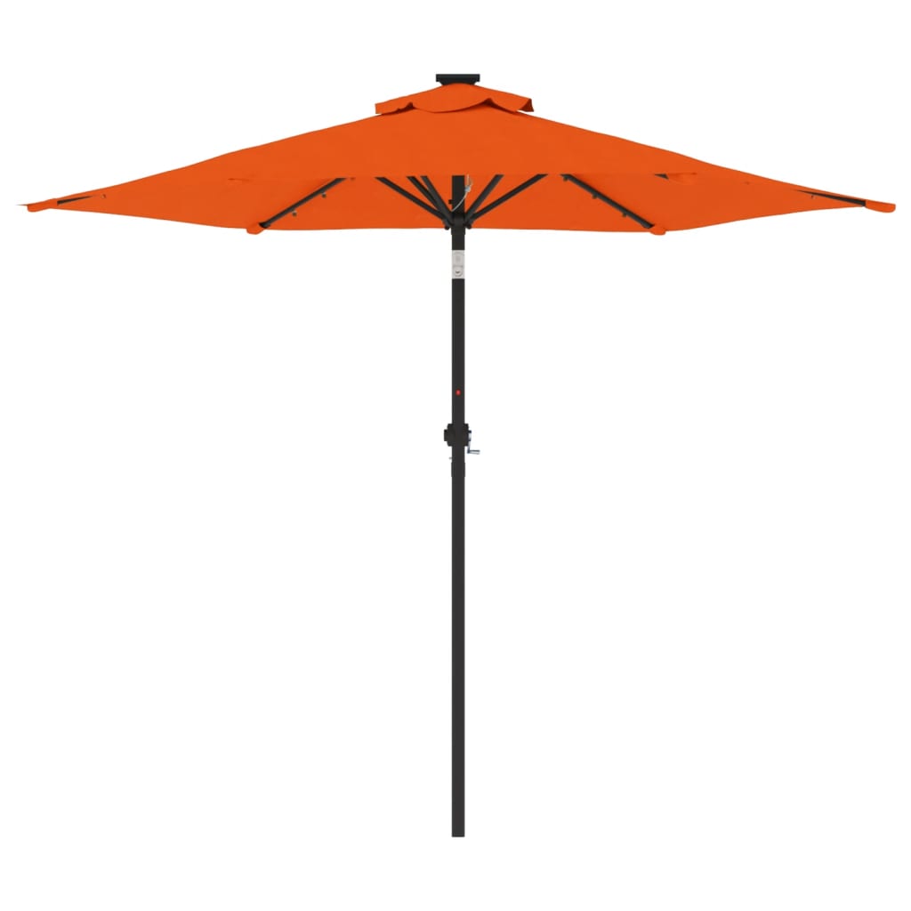 Sun parasol with steel pole, terracotta, 225x225x212cm