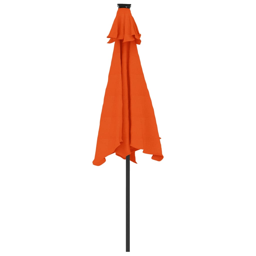 Sun parasol with steel pole, terracotta, 225x225x212cm