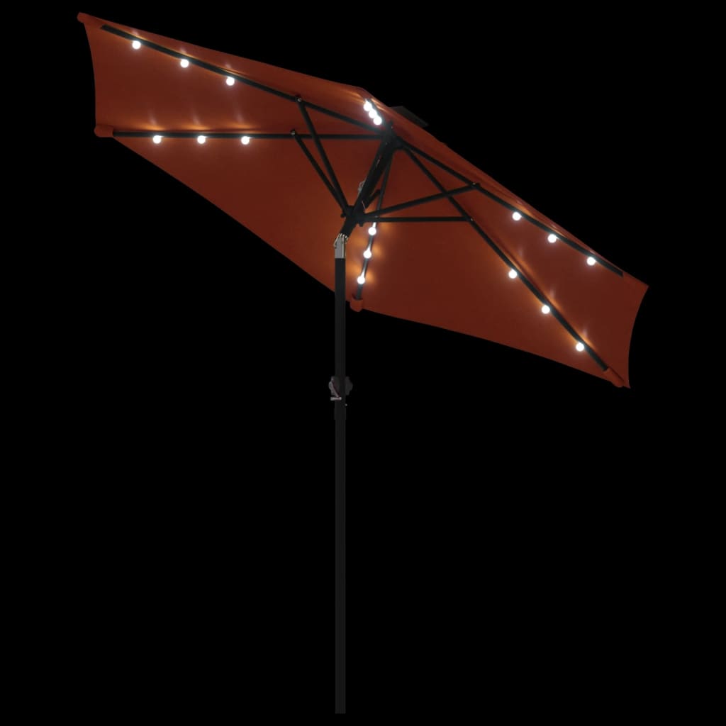 Sun parasol with steel pole, terracotta, 225x225x212cm
