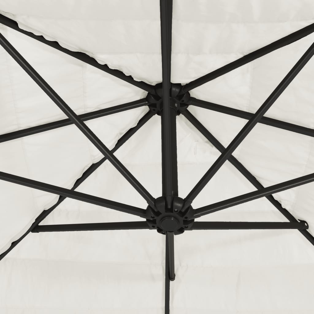 Skėtis nuo saulės su plieniniu stulpu, baltas, 246x246x230cm