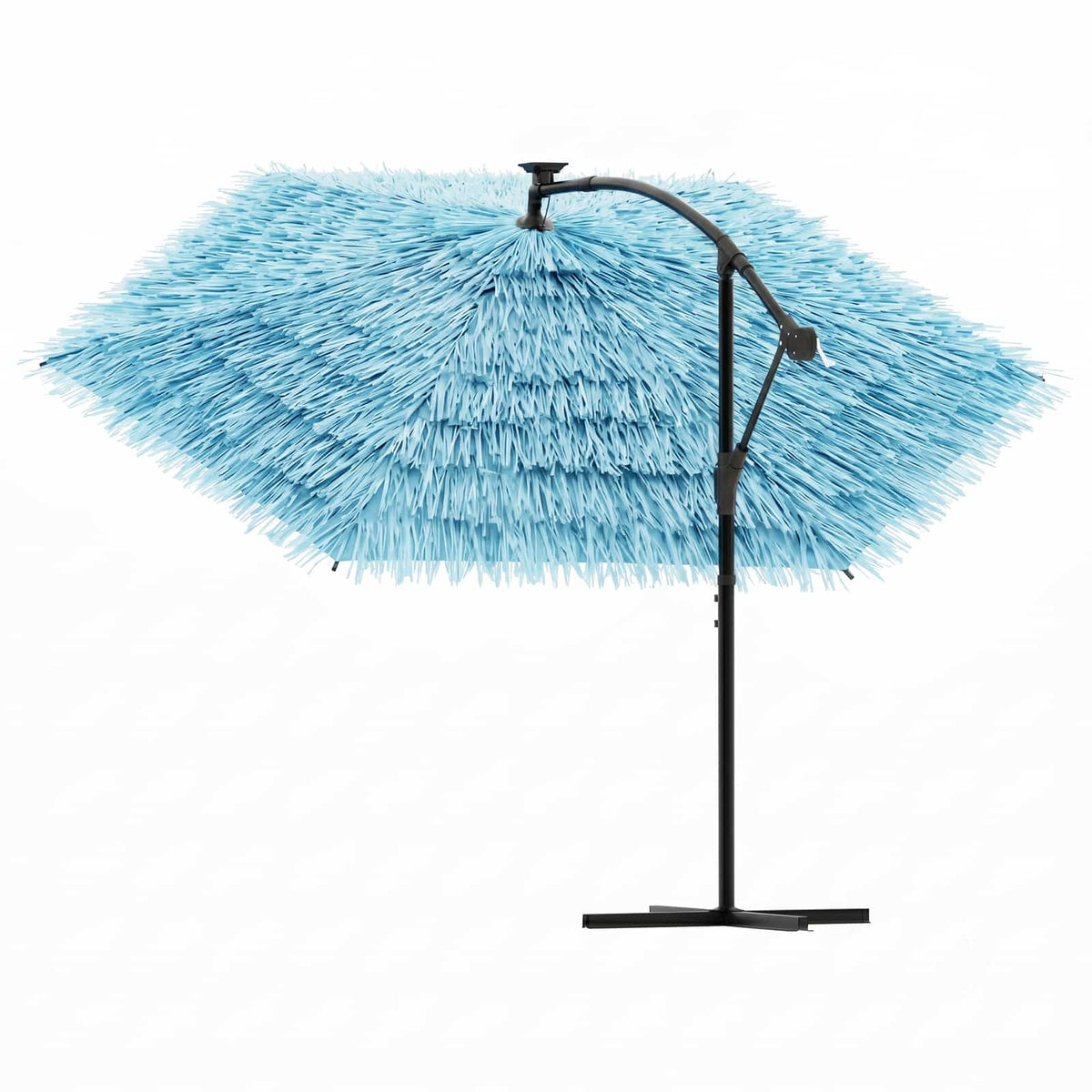 Outdoor umbrella with steel pole, blue, 290x290x238cm