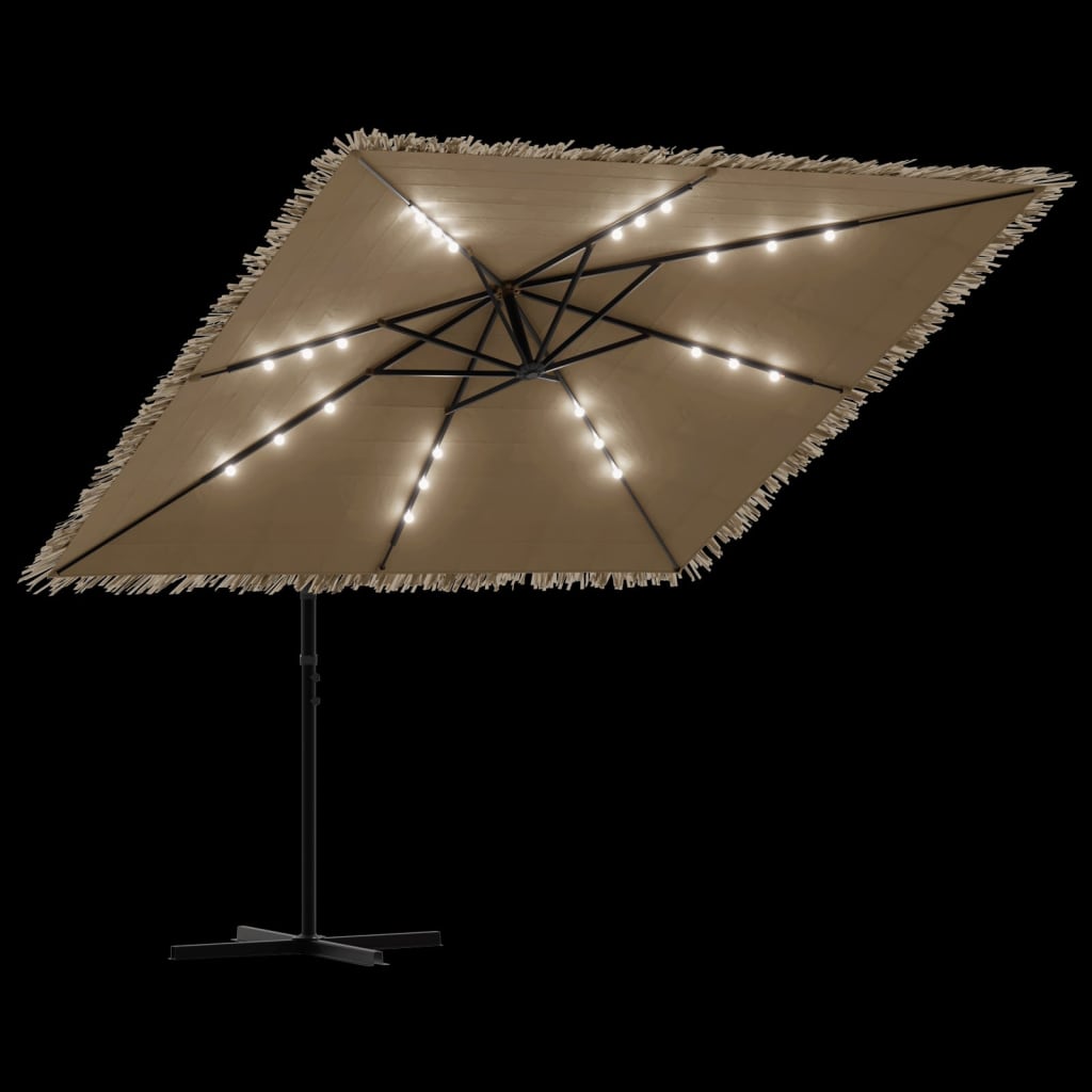 Sodo skėtis LED CREED, ruda, 246x246x230cm