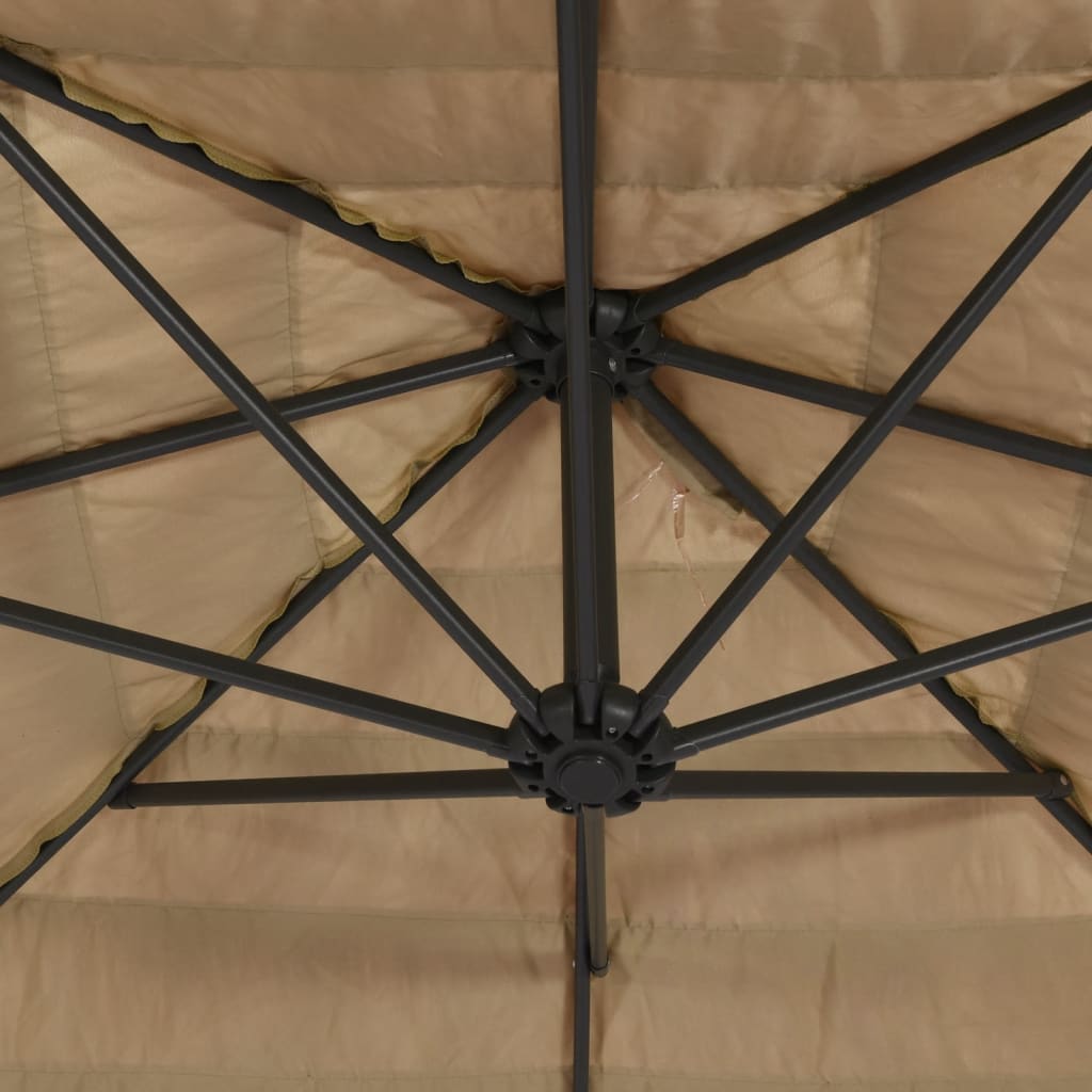 Sodo skėtis LED CREED, ruda, 246x246x230cm
