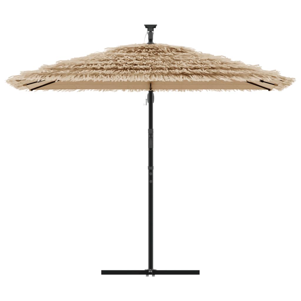 Sun Umbrella with LED/Steel Pole, Brown, 269x269x235cm