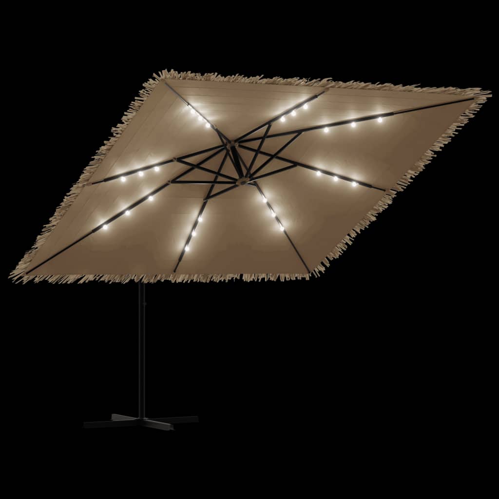Sodo skėtis LED CRUZ, ruda, 290x290x238cm